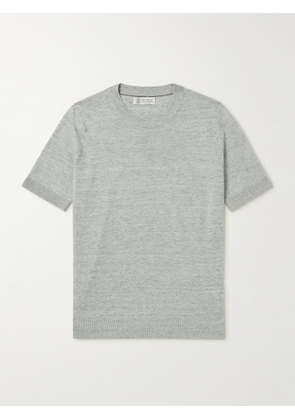 Brunello Cucinelli - Linen and Cotton-Blend T-Shirt - Men - Gray - IT 48