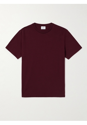 Kingsman - Logo-Embroidered Pima Cotton-Jersey T-Shirt - Men - Burgundy - XS