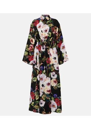 Dolce&Gabbana Floral silk satin shirt dress