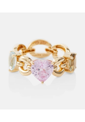 Nadine Aysoy Catena Petite 18kt gold ring with topaz, amethyst and sapphire