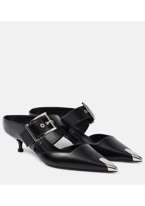 Alexander McQueen Embellished leather mules