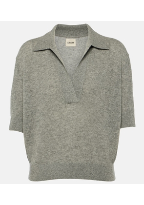 Khaite Shrunken Jo cashmere-blend polo sweater