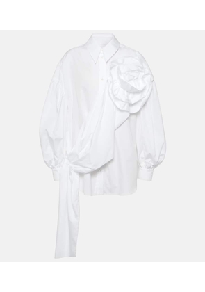 Simone Rocha Floral-appliqué cotton poplin shirt