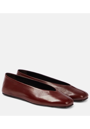 The Row Eva Two leather ballet flats