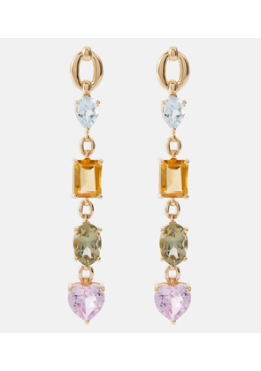 Nadine Aysoy Catena 18kt gold earrings with topaz, citrine, amethysts and sapphires