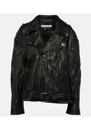 Acne Studios Linor oversized belted leather jacket