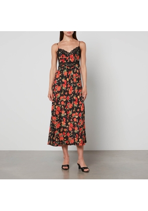 RIXO Amora Floral-Print Silk Midi Dress - L/UK 14