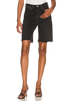 AGOLDE Ira Mid Rise Loose Short in Black. Size 33.