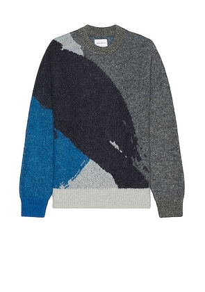 Norse Projects Arild Alpaca Mohair Jacquard Sweater in Grey Melange - Grey. Size M (also in L, S, XL/1X).