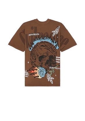Civil Regime Bloom Through This American Classic Oversized Tee in Brown. Size L, M, XL/1X.