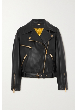 Versace - Icons Belted Leather Biker Jacket - Black - IT40,IT42,IT46