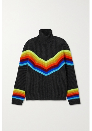 Christopher John Rogers - Striped Ribbed Wool-blend Turtleneck Sweater - Multi - x small,small,medium,large,x large
