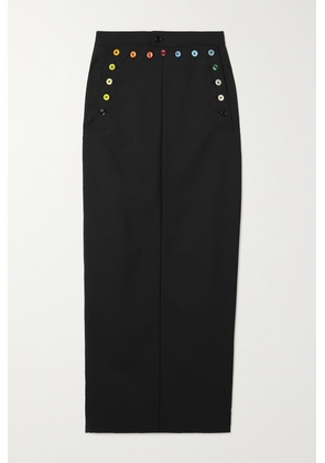 Christopher John Rogers - Button-embellished Twill Maxi Skirt - Black - US0,US2,US4,US6,US8,US10,US12,US14