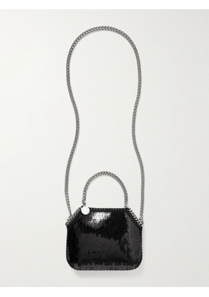 Stella McCartney - + Net Sustain Falabella Mini Pailette-embellished Recycled Vegetarian Suede Shoulder Bag - Black - One size