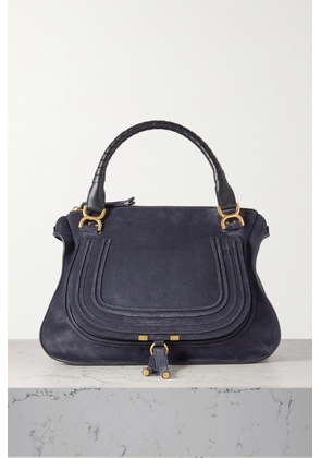 Chloé - + Net Sustain Marcie Medium Leather-trimmed Suede Shoulder Bag - Blue - One size