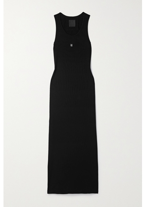 Givenchy - Embellished Ribbed Stretch-cotton Midi Dress - Black - x small,small,medium,large,x large