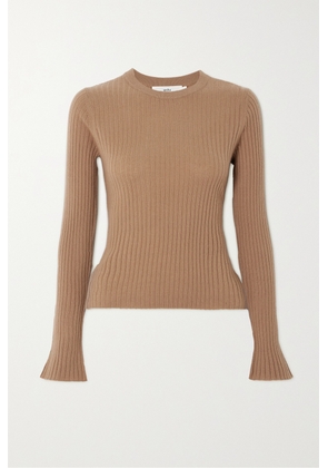 Arch4 - + Net Sustain Atlantic Ribbed Organic Cashmere Sweater - Brown - x small,small,medium,large,x large