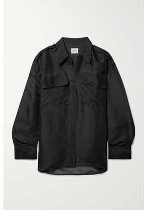 KHAITE - Missa Oversized Silk-organza Shirt - Black - US0,US2,US4,US6,US8,US10,US12