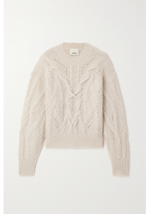 Isabel Marant - Eline Cable-knit Mohair-blend Sweater - Ecru - FR34,FR36,FR38,FR40,FR42,FR44