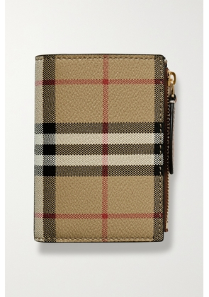 Burberry - Checked Textured-leather Wallet - Neutrals - One size