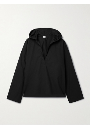 Baserange - Hujui Hooded Cotton-poplin Shirt - Black - x small,small,medium,large