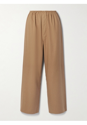Baserange - Stoa Distressed Silk Wide-leg Pants - Brown - x small,small,medium,large