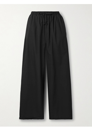 Baserange - Hujui Cotton-poplin Wide-leg Pants - Black - x small,small,medium,large
