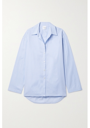 LESET - Yoshi Striped Cotton-poplin Shirt - Blue - x small,small,medium,large,x large