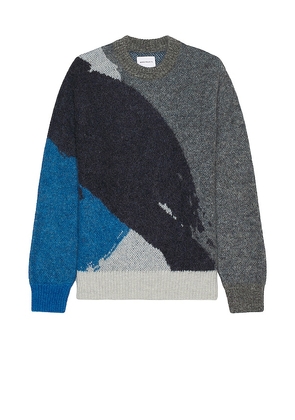 Norse Projects Arild Alpaca Mohair Jacquard Sweater in Grey. Size L, S, XL/1X.