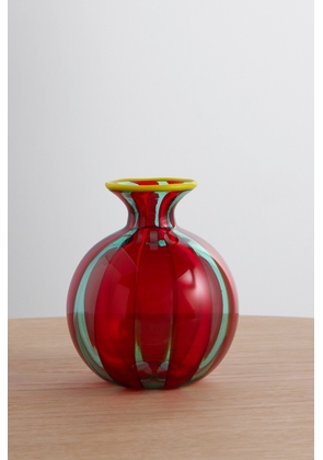 La DoubleJ - Mini Ciccio Striped Murano Glass Vase - Red - One size