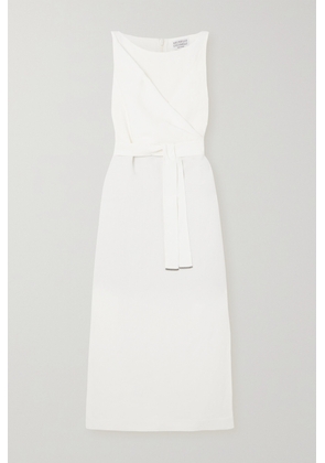 Brunello Cucinelli - Crepe Midi Wrap Dress - White - xx small,x small,small,medium,large,x large