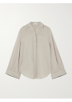 Brunello Cucinelli - Cotton-voile Shirt - Brown - xx small,x small,small,medium,large,x large