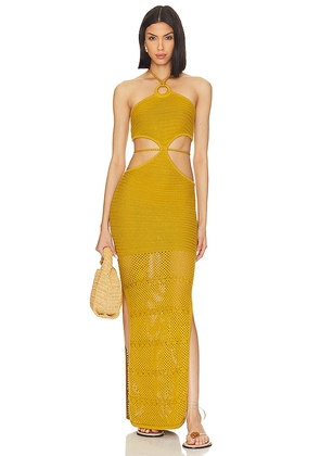 Tularosa Parisa Maxi Dress in Mustard. Size XL.