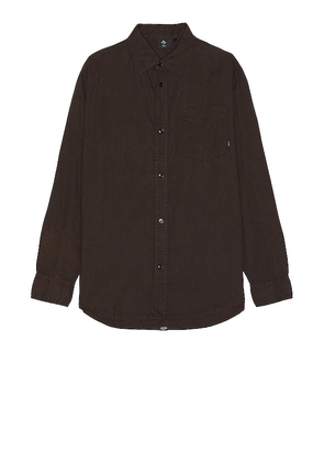 THRILLS Hemp Minimal Thrills Oversize Long Sleeve Shirt in Brown. Size L, S, XL/1X.