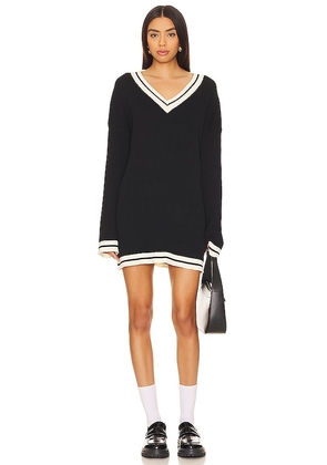 SNDYS Colbie Varsity Sweater in Black. Size M, S, XL, XXL.