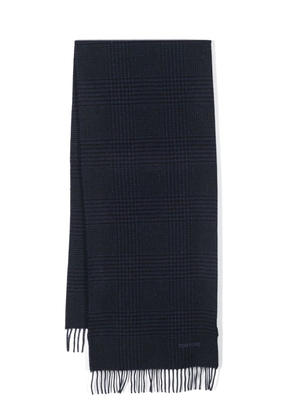 TOM FORD Prince of Wales logo-embroidered scarf - Blue