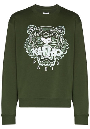 Kenzo embroidered Tiger cotton sweatshirt - Green