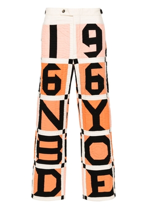 BODE Letter Block quilted trousers - Orange