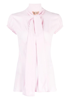 Nº21 tie-fastening satin-finish blouse - Pink