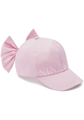Nina Ricci bow-detail taffeta baseball cap - Pink