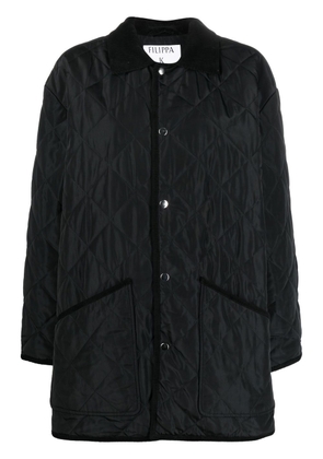 Filippa K spread-collar buttoned quilted jacket - Black