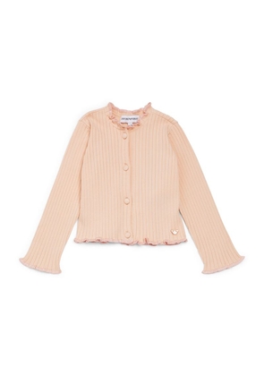 Emporio Armani Kids Ribbed Frill-Neck Cardigan (6-36 Months)