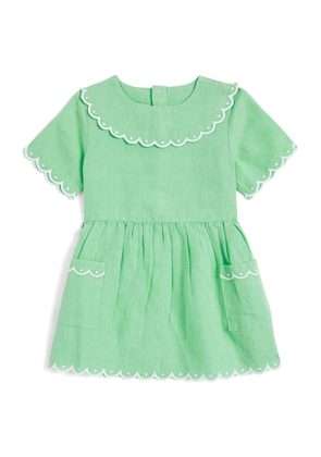 Stella Mccartney Kids Linen-Cotton Scallop-Detail Dress (3-36 Months)