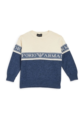 Emporio Armani Kids Long Sleeve Logo Sweater (4-16 Years)