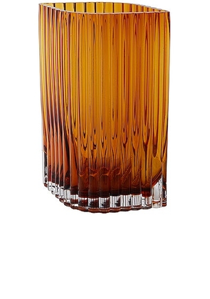 AYTM Folium Vase in Amber - Orange. Size all.