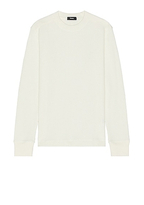 Theory Mattis Studio Waffle Sweater in Ivory - White. Size M (also in L, S).