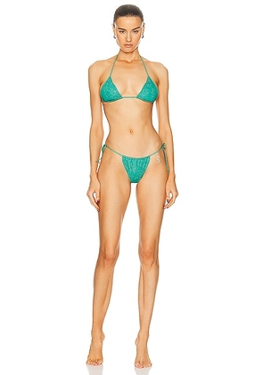 Santa Brands Dahlia Bikini Set in Emerald - Green. Size S (also in L, M).