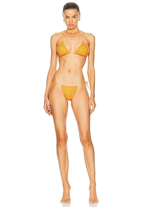 Santa Brands Dahlia Bikini Set in Hyacinth - Orange. Size S (also in L, M).