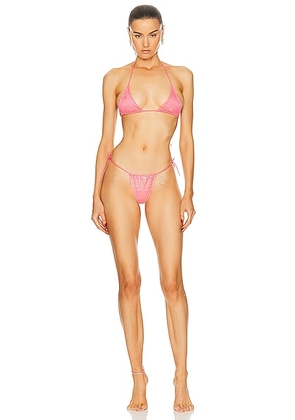 Santa Brands Orchid Bikini Set in Neon Pink - Pink. Size S (also in L, M).