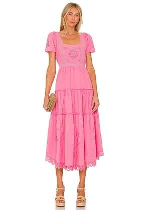 LoveShackFancy Prairie Dress in Pink. Size 2.